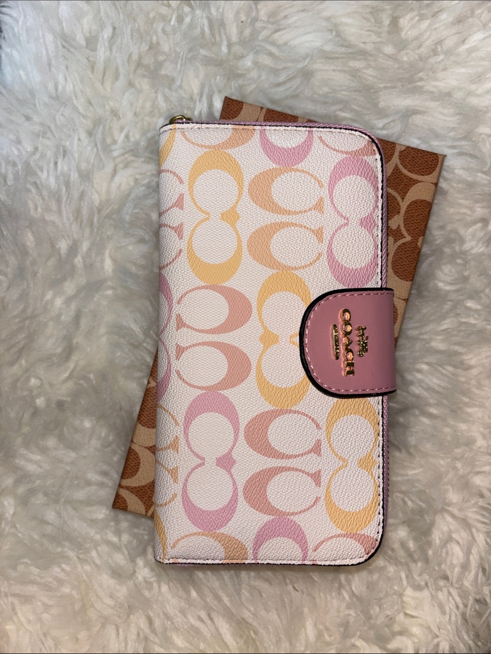 Pastel Pink Multi Signature Zip Phone Case